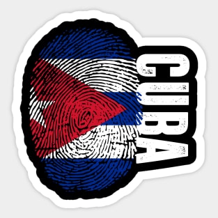 Cuba Flag Fingerprint My Story DNA Cuban Sticker